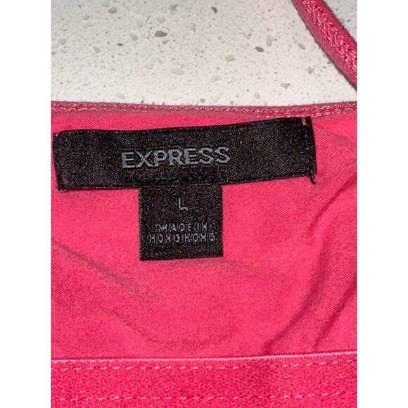 Express Vintage Y2K Cami Tank Fitted Stretch Lace Rhinestone Trim Pink L - Picture 3 of 11